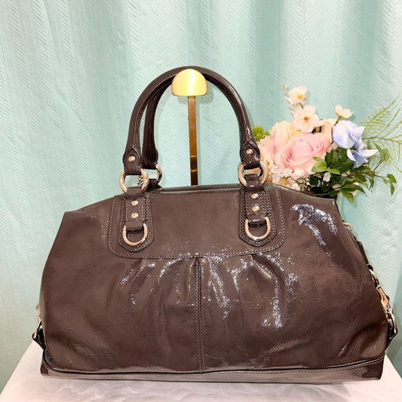 😎 Y2K LEGACY 😎 NWOT - Coach Large Graphite Patent “Madison Sabrina” Satchel - Picture 5 of 12